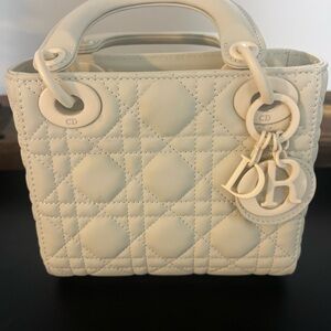 Dior Cream Quilted Handbag